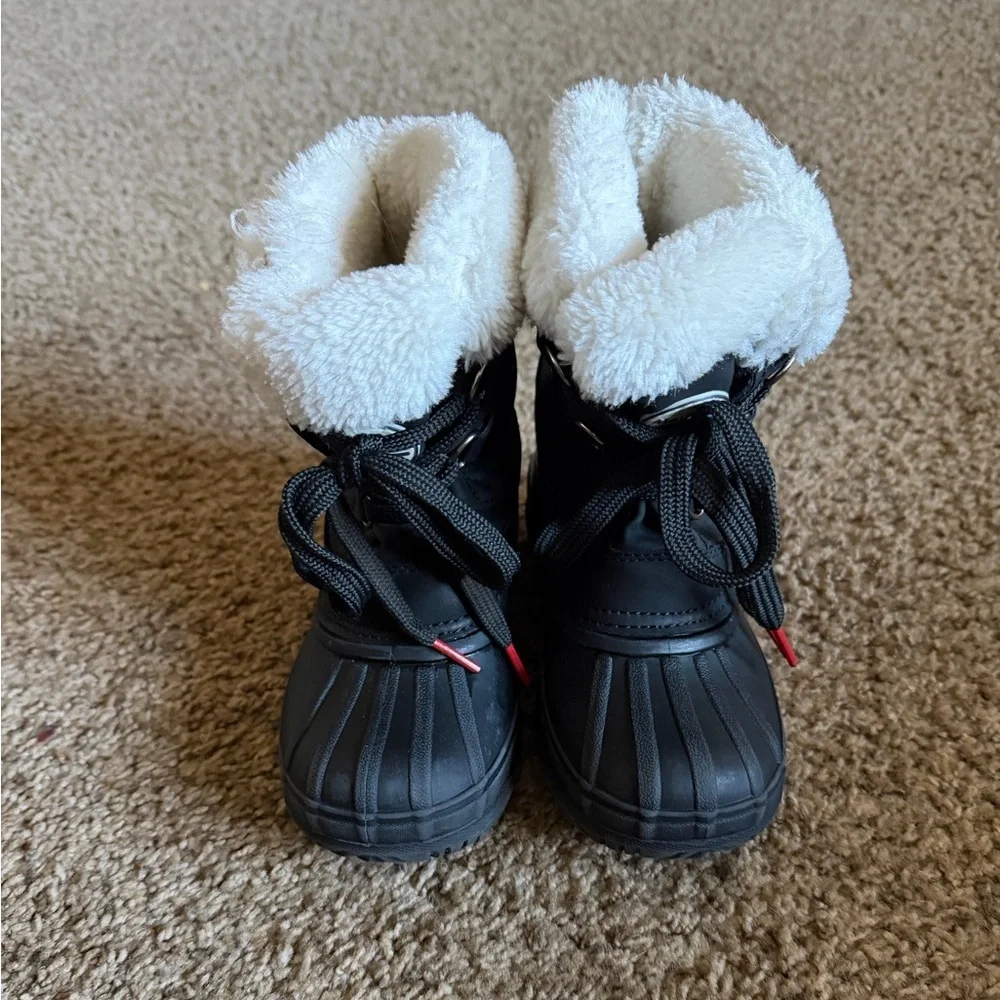 Nautica Toddler Boys Ayce Faux Fur Snow Boots 12 Black